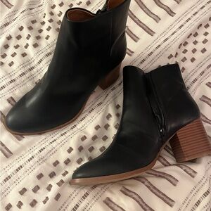 J. Crew Black Leather Ankle Boots NWOT